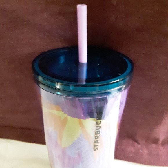 STARBUCKS LTD ED SPRING FLORAL DRINK CUP WITH STRAW! - Picture 3 of 10